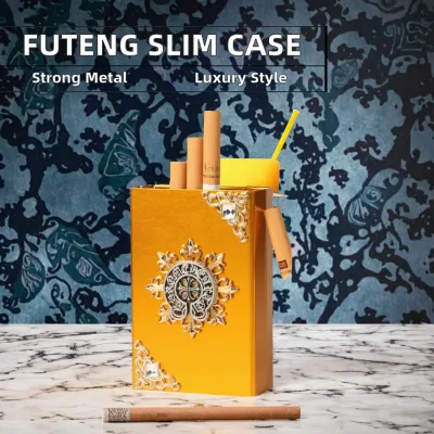 Custom Logo Metal Cigarette Case 20pcs Portable Aluminum Cigarette Holder Box Moisture Proof Smoking Accessories Wholesale