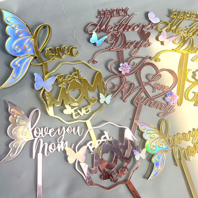 Wholesale Mother's Day Cake Decoration High Quality Rose Gold Cake Decorations for Mother's Day