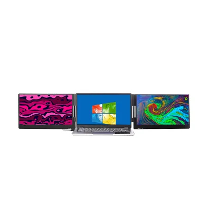 15.6" Dual Screen Aluminum Monitor - 2x Full HD Portable Displays with Unified USB-C Power+Signal