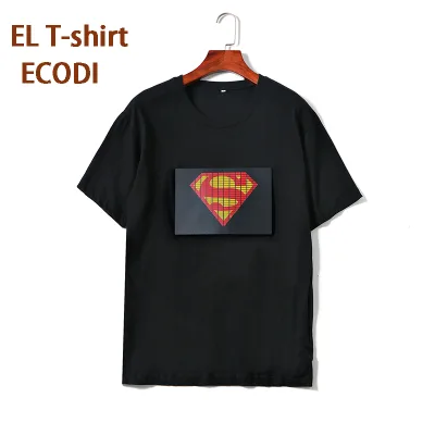 Sound Activated Light Up Rave Clothes LED T-Shirt led t shirt led display/New Designs t shirt led display for Christmas Day