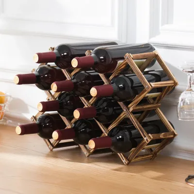 Custom Wooden Wine Rack Wine Holders Kitchen Assembled Display Stand Organizer Bar Storage Bar Wine Cabinet