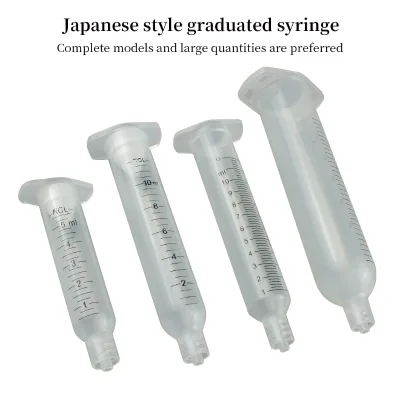 Japanese Style Graduated Syringe Barrel 5/10/12/30/55CC Clear Plastic Dispensing Syringe for Industrial Glue Dispenser