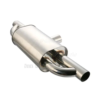 Car Exhasut System High Flow Exhaust Center Pipe Horizontal Vibrant Muffler Stainless Steel 2.5" Inlet Resonator