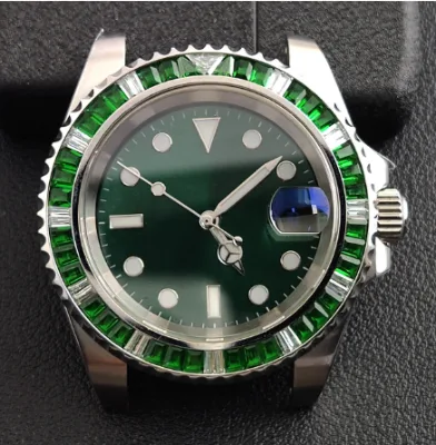 Diamond Bezel 20ATM 316L Stainless Steel CNC NH35 Screw Crown Diving Watch Case