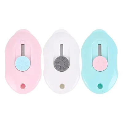Candy Color Mini School Office Home Portable Carton Retractable Utility Knife Art Stationery Paper Cutter Box Cutter