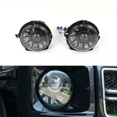 W463 M Style LED Head Light Black Front Headlamp Assembly with Bulb Fit for G Class Before 2008 G350 G500 G550 G63