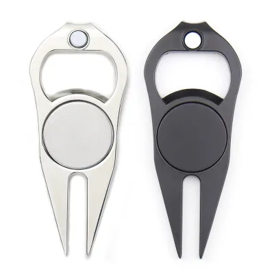 Custom Logo Durable Metal Golf Accessory Zinc Alloy Blank Golf Divot Repair Tool with Ball Marker