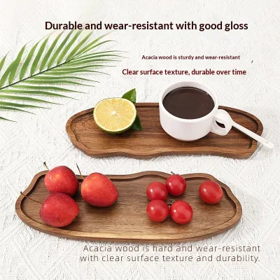 Customized Irregular Shape Modern Simple Design Eco-Friendly Wood Dinner Plate Creative Dessert Plate Hotel Tea Tray Western