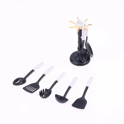 Dollhouse Alloy Miniature Simulated Dollhouse Spoon Ladle Kitchen Set Dollhouse Cooking Tool Rack