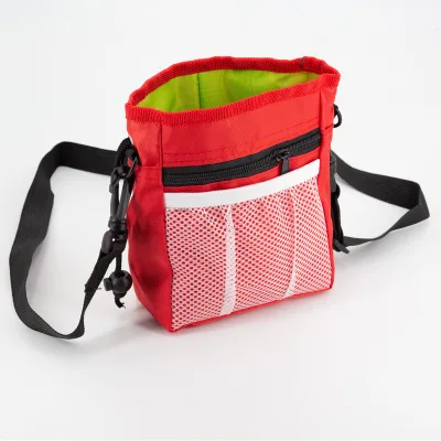 Waterproof Nylon Dog Training Treat Pouch with Adjustable Shoulder Strap Fiber Whistles Print Features for Pet Trainers