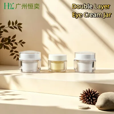 PS Double Layer Jar with Lid 30g 50g Capacity Container for Eye Cream for Cosmetics Cream & Lotion Packaging