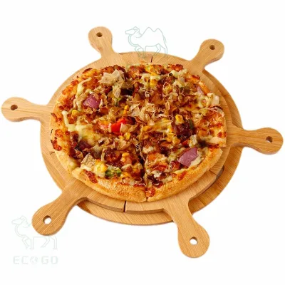 Manufacturer Wood Pizza Peel With Handle Bamboo Pizza Paddle Professional 6 Triangle Pizza Spatulas