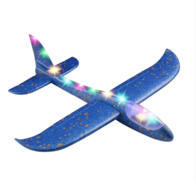 48cm Large - Sized LED - Lit Hand - Thrown Foam Airplane - Stunt Spin Glider for Kids