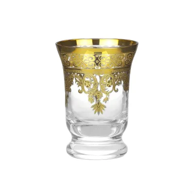 Gold - Embellished Red Tea Glass, Istikan Glass, Ornate Pattern, Elegant Design, Perfect for Red Tea, Ceremonies
