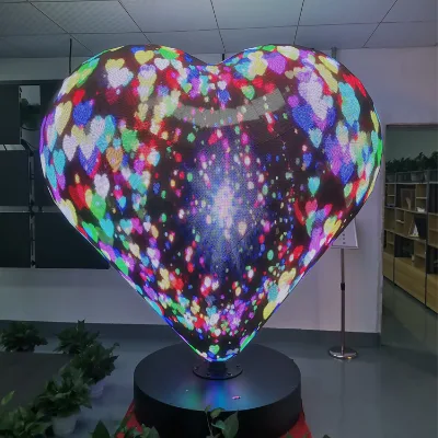Custom Heart Waterdrop Special Shaped LED Sign Bar Counter Creative Soft Module Seamless Splicing Full Color Advertising Wall