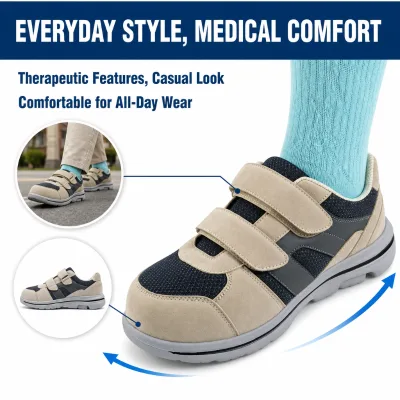Top Rated Orthopedic Diabetic Shoes Wide Width Arch Support Soft Insole Breathable Upper for Flat Feet Relief