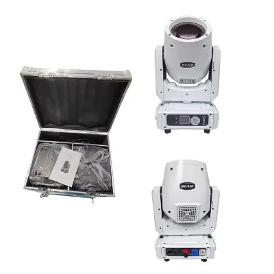 Hot Colorful 2PC Mini 230W 7R White Body Beam Moving Head Light With Flight Case