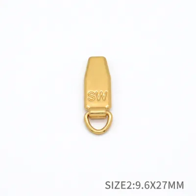 High Quality Customize Logo Metal Zipper Puller Fashion Hanger Nickel-Free Customizable Size Clothing Suitcases