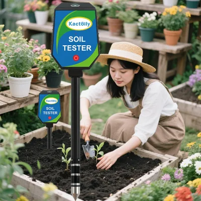 CE Certified Durable Plastic 8-in-1 Digital Soil Measures Sunlight Moisture Humidity Temp EC ph Meter with OEM ODM Support