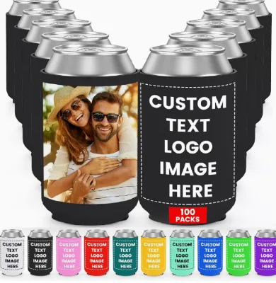Canvas Insulated Anti-Freeze Hand Protection Adjustable Closure Portable Cup & Beer Can Sleeve for Sports Outdoor Use