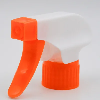 Plastic Trigger Sprayer Screw on Spray Nozzle Orange White Trigger Spray Head for Household Cleaning Bottle Custom Logo