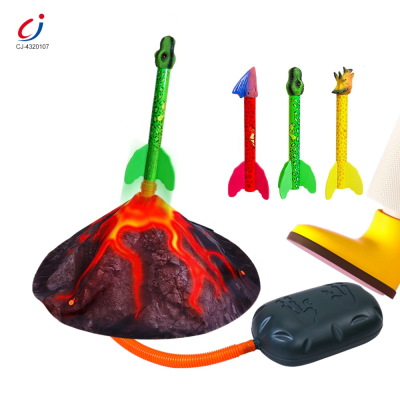 Chengji Dinosaur Rocket Launcher Play Set Kids Outdoor Playing Eva Foam Blaster Interactive Game Dino air Pump Rocket Toys