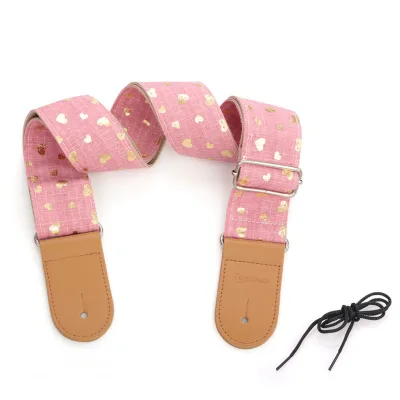 Hot Sale Pink Nylon Lightweight Durable Guitar Strap