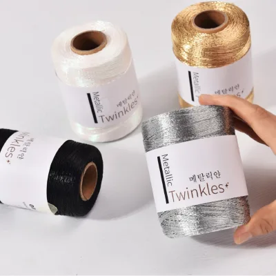 1mm Silver Core Wire 200g DIY Handmade Metallic Knitting Cord Polyester Crochet Yarn for DIY Knitters Bags Korea Cord