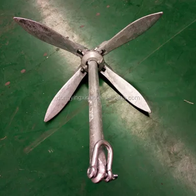 High Quality Hot Dip Galvanized Grapnel Anchor Folding Anchor Boat Small Craft Marine Folded Anchor