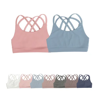 Wholesale Baby Girls Sports Bra Nylon Spandex Newborn Fitness Yoga Wear Bra Tops Port Style Baby Yoga Vest