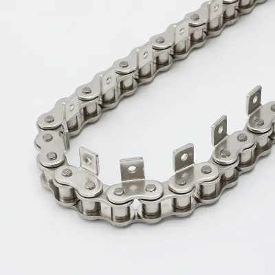 AOHUI Stainless Steel 8mm Single Row 304 Stainless Steel Zinc Standard Bent Plate Chain Double Pitch Conveyor From Jiangsu