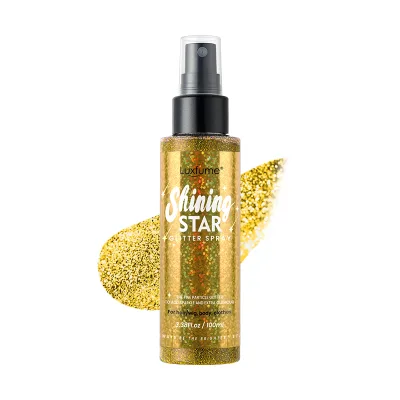 Cosmetic Fine Yellow Gold Body Glitter Shimmer Powder Body Glitter Spray