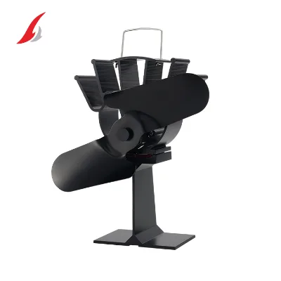 2 Blades Freestanding Heat Powered Fireplace Fan Kachel Ventilator
