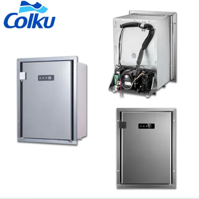 High Quality 12V/24V Dual Rooms Boat Fridge Dual Temperature Stainless Steel DC Built-in 12V 24V for Camping Compressor Freezer