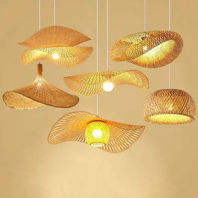 Bamboo Woven Lampshade Lamp Covers & Shades for Chandeliers & Pendant Lights