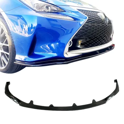 Car Front Lip for 2015-2018 Lexus RC300 AG-Style PaintedMatter Black ABS Material 1Pcs RC350 Front Bumper Lip Body Spoiler