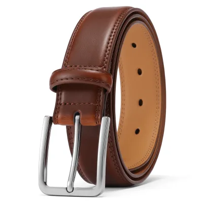 Wholesale Men's Genuine Cowhide Leather Belt Custom Length with Steel Pin for Buckle 1101-New From Guangzhou Factory