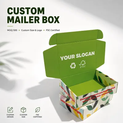 Eco Friendly FSC Corrugated Custom Mailer Box with Recyclable Paper and Wholesale Supply for Ecommerce Shipping
