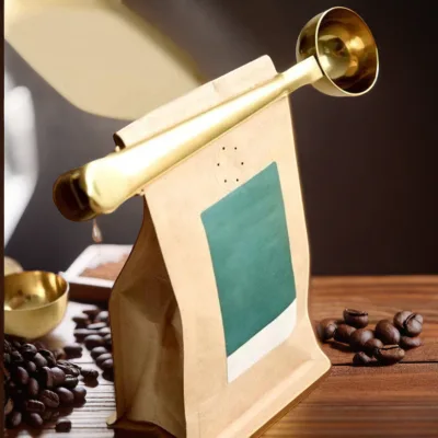 AT PACK Coffee Shop Supplies Gift Custom Logo Multifunction Coffee Measuring Spoon Stainless Steel Coffee Scoop Clip