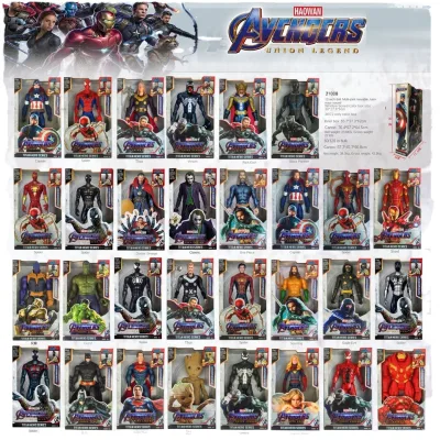12-inch Plastic Avengers Spider-Man Thanos Superman Hulk Cartoon Toy Multi-joint Movable Luminous Doll