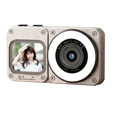 Digital Camera Plastic Body Dual Screens 18x Zoom Beauty Mode Fill Light 4K High-Resolution Recording CMOS
