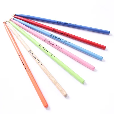 Logo custom drum stick instruments small drumsticks 5A jazz Oak wooden drumsticks colored