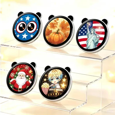 Custom Logo Smart Electronic Badge 1.85" HD Screen APP Control Digital Name Pin for Corporate Gift Magnetic Selfir Badge