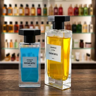 Wholesale 100pcs High Quality Luxury Square Glass Perfume Bottles 50ml/95ml/30ml Pump Sprayer Screen Printing Mist Packaging