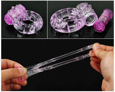 TPE ABS Material Delay Vibrating Cock Ring for Men Pink Low Noise Couple Massage Toy Manual