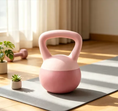 Eco Virgin Rubber Covered Kettlebell Multiple Weight Available Floor Protection Fitness Equipment Kettlebell