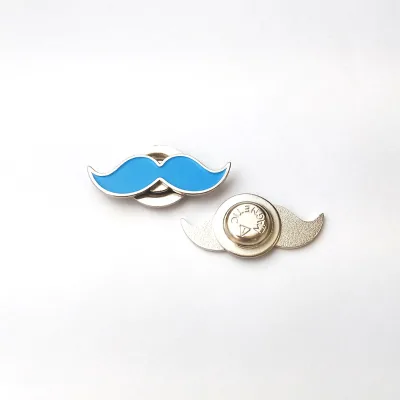 No Mold Fee Blue Mustache Moustache Mustachios Prostate Cancer Awareness Month Magnetic Metal Coat Badge Brooch Lapel Pins