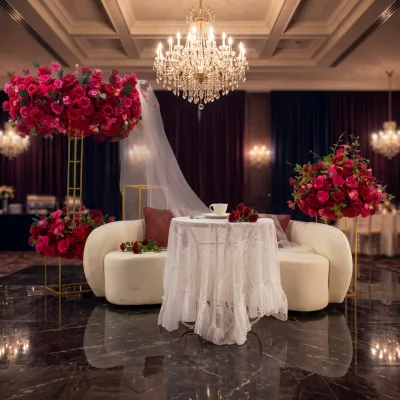 New Silk Simulation Rose Red Ferris Wheel Flower Romantic Wedding Venue Layout Road Flower Window Decoration Hotel Hall Banquet