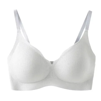 Logo Customization Seamless Push-up Women's Bra No Underwire Striped Pattern Fixed Cup Gathering Small Breasts Anti-sagging Thin