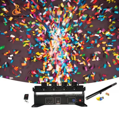 Remote Control Electronic Sprays Confetti Machine Four Tubes for Wedding Party